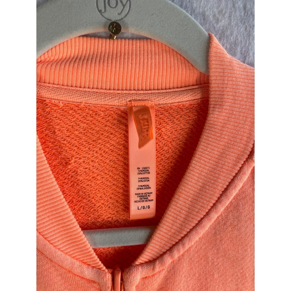 SKIMS Shrunken Zip up Sweatshirt Light French Terry Bomber Style Cropped Orange - Picture 4 of 7